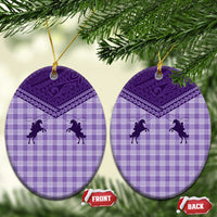 Aloha Hawaii Cowboys Paniolo Ceramic Ornament Violet Palaka - Polynesian Pride