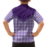 Aloha Hawaii Cowboys Paniolo Family Matching Off Shoulder Short Dress and Hawaiian Shirt Violet Palaka LT7 - Polynesian Pride