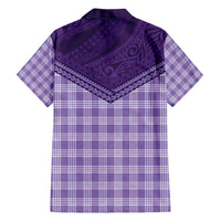 Aloha Hawaii Cowboys Paniolo Family Matching Off Shoulder Short Dress and Hawaiian Shirt Violet Palaka LT7 - Polynesian Pride