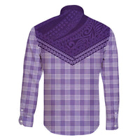 Aloha Hawaii Cowboys Paniolo Family Matching Short Sleeve Bodycon Dress and Hawaiian Shirt Violet Palaka - Polynesian Pride