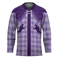 Aloha Hawaii Cowboys Paniolo Hockey Jersey Violet Palaka LT7 Unisex Purple - Polynesian Pride