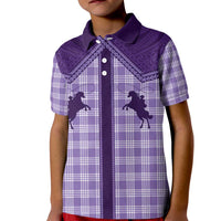 Aloha Hawaii Cowboys Paniolo Kid Polo Shirt Violet Palaka - Polynesian Pride
