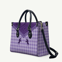 Aloha Hawaii Cowboys Paniolo Leather Bag Violet Palaka - Polynesian Pride