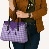 Aloha Hawaii Cowboys Paniolo Leather Bag Violet Palaka - Polynesian Pride