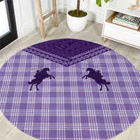 Aloha Hawaii Cowboys Paniolo Round Carpet Violet Palaka - Polynesian Pride
