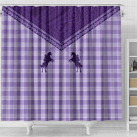 Aloha Hawaii Cowboys Paniolo Shower Curtain Violet Palaka - Polynesian Pride