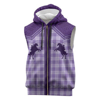 Aloha Hawaii Cowboys Paniolo Sleeveless Zip Hoodie Violet Palaka LT7
