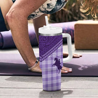 Aloha Hawaii Cowboys Paniolo Tumbler With Handle Violet Palaka - Polynesian Pride