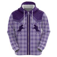Aloha Hawaii Cowboys Paniolo Zip Hoodie Violet Palaka LT7 - Polynesian Pride