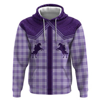 Aloha Hawaii Cowboys Paniolo Zip Hoodie Violet Palaka LT7 Pullover Hoodie Purple - Polynesian Pride
