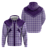 Aloha Hawaii Cowboys Paniolo Zip Hoodie Violet Palaka LT7 - Polynesian Pride