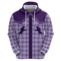 Aloha Hawaii Cowboys Paniolo Zip Hoodie Violet Palaka LT7 - Polynesian Pride