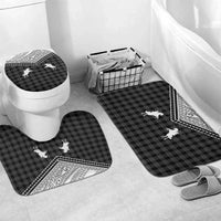 Aloha Hawaii Cowboys Paniolo Bathroom Set Black Palaka LT7 Mat Set Only (3 pcs) One Size Black - Polynesian Pride