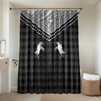 Aloha Hawaii Cowboys Paniolo Bathroom Set Black Palaka LT7 Shower Curtain Only Black - Polynesian Pride