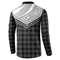 Aloha Hawaii Cowboys Paniolo Button Sweatshirt Black Palaka - Polynesian Pride