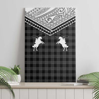 Aloha Hawaii Cowboys Paniolo Canvas Wall Art Black Palaka - Polynesian Pride