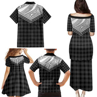 Aloha Hawaii Cowboys Paniolo Family Matching Puletasi and Hawaiian Shirt Black Palaka LT7 - Polynesian Pride