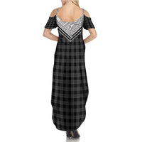 Aloha Hawaii Cowboys Paniolo Family Matching Summer Maxi Dress and Hawaiian Shirt Black Palaka - Polynesian Pride