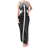 Aloha Hawaii Cowboys Paniolo Family Matching Tank Maxi Dress and Hawaiian Shirt Black Palaka - Polynesian Pride