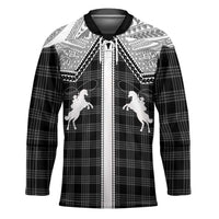Aloha Hawaii Cowboys Paniolo Hockey Jersey Black Palaka LT7 Unisex Black - Polynesian Pride