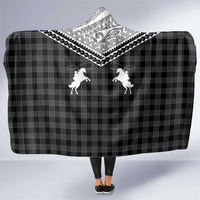 Aloha Hawaii Cowboys Paniolo Hooded Blanket Black Palaka LT7 One Size Black - Polynesian Pride