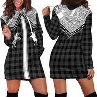 Aloha Hawaii Cowboys Paniolo Hoodie Dress Black Palaka LT7 - Polynesian Pride