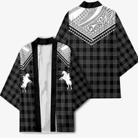 Aloha Hawaii Cowboys Paniolo Kimono Black Palaka - Polynesian Pride
