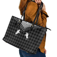 Aloha Hawaii Cowboys Paniolo Leather Tote Bag Black Palaka - Polynesian Pride