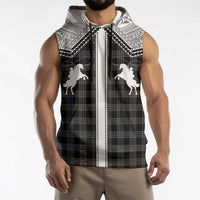 Aloha Hawaii Cowboys Paniolo Sleeveless Hoodie Black Palaka LT7 - Polynesian Pride