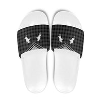 Aloha Hawaii Cowboys Paniolo Slide Sandals Black Palaka LT7 Black - Polynesian Pride