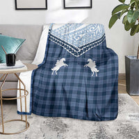 Aloha Hawaii Cowboys Paniolo Blanket Navy Blue Palaka - Polynesian Pride