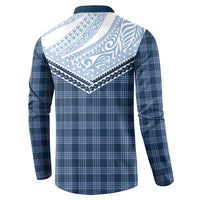 Aloha Hawaii Cowboys Paniolo Button Sweatshirt Navy Blue Palaka - Polynesian Pride