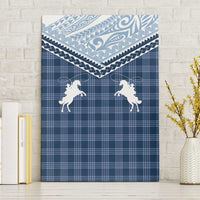 Aloha Hawaii Cowboys Paniolo Canvas Wall Art Navy Blue Palaka - Polynesian Pride