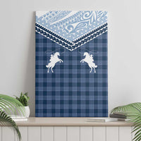 Aloha Hawaii Cowboys Paniolo Canvas Wall Art Navy Blue Palaka - Polynesian Pride
