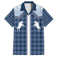 Aloha Hawaii Cowboys Paniolo Family Matching Long Sleeve Bodycon Dress and Hawaiian Shirt Navy Blue Palaka LT7 Dad's Shirt - Short Sleeve Navy - Polynesian Pride