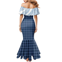 Aloha Hawaii Cowboys Paniolo Family Matching Mermaid Dress and Hawaiian Shirt Navy Blue Palaka - Polynesian Pride