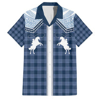 Aloha Hawaii Cowboys Paniolo Hawaiian Shirt Navy Blue Palaka LT7 Navy - Polynesian Pride