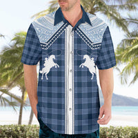 Aloha Hawaii Cowboys Paniolo Hawaiian Shirt Navy Blue Palaka LT7 - Polynesian Pride