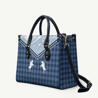 Aloha Hawaii Cowboys Paniolo Leather Bag Navy Blue Palaka LT7 Navy - Polynesian Pride