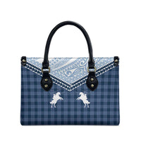 Aloha Hawaii Cowboys Paniolo Leather Bag Navy Blue Palaka LT7 - Polynesian Pride