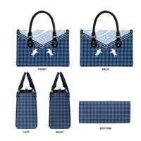 Aloha Hawaii Cowboys Paniolo Leather Bag Navy Blue Palaka LT7 - Polynesian Pride