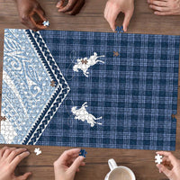 Aloha Hawaii Cowboys Paniolo Puzzle Navy Blue Palaka LT7 - Polynesian Pride
