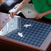 Aloha Hawaii Cowboys Paniolo Puzzle Navy Blue Palaka LT7 - Polynesian Pride