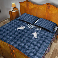 Aloha Hawaii Cowboys Paniolo Quilt Bed Set Navy Blue Palaka - Polynesian Pride