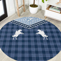 Aloha Hawaii Cowboys Paniolo Round Carpet Navy Blue Palaka - Polynesian Pride