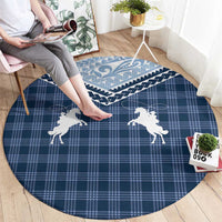 Aloha Hawaii Cowboys Paniolo Round Carpet Navy Blue Palaka - Polynesian Pride