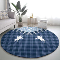 Aloha Hawaii Cowboys Paniolo Round Carpet Navy Blue Palaka - Polynesian Pride