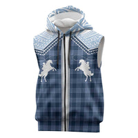 Aloha Hawaii Cowboys Paniolo Sleeveless Zip Hoodie Navy Blue Palaka LT7 Navy - Polynesian Pride
