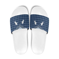 Aloha Hawaii Cowboys Paniolo Slide Sandals Navy Blue Palaka LT7 Navy - Polynesian Pride