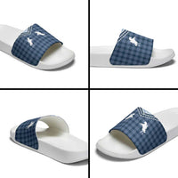 Aloha Hawaii Cowboys Paniolo Slide Sandals Navy Blue Palaka LT7 - Polynesian Pride